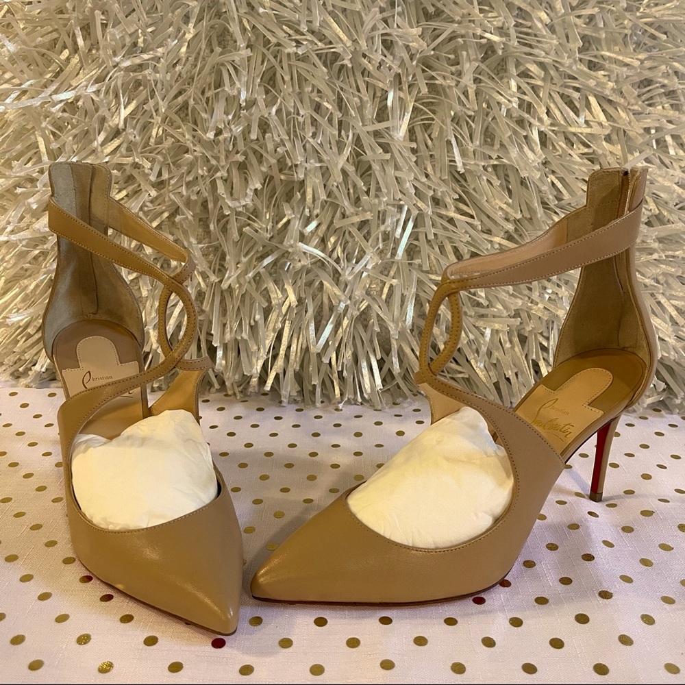 Christian Louboutin Rosas 85 Leather Pumps - Tan